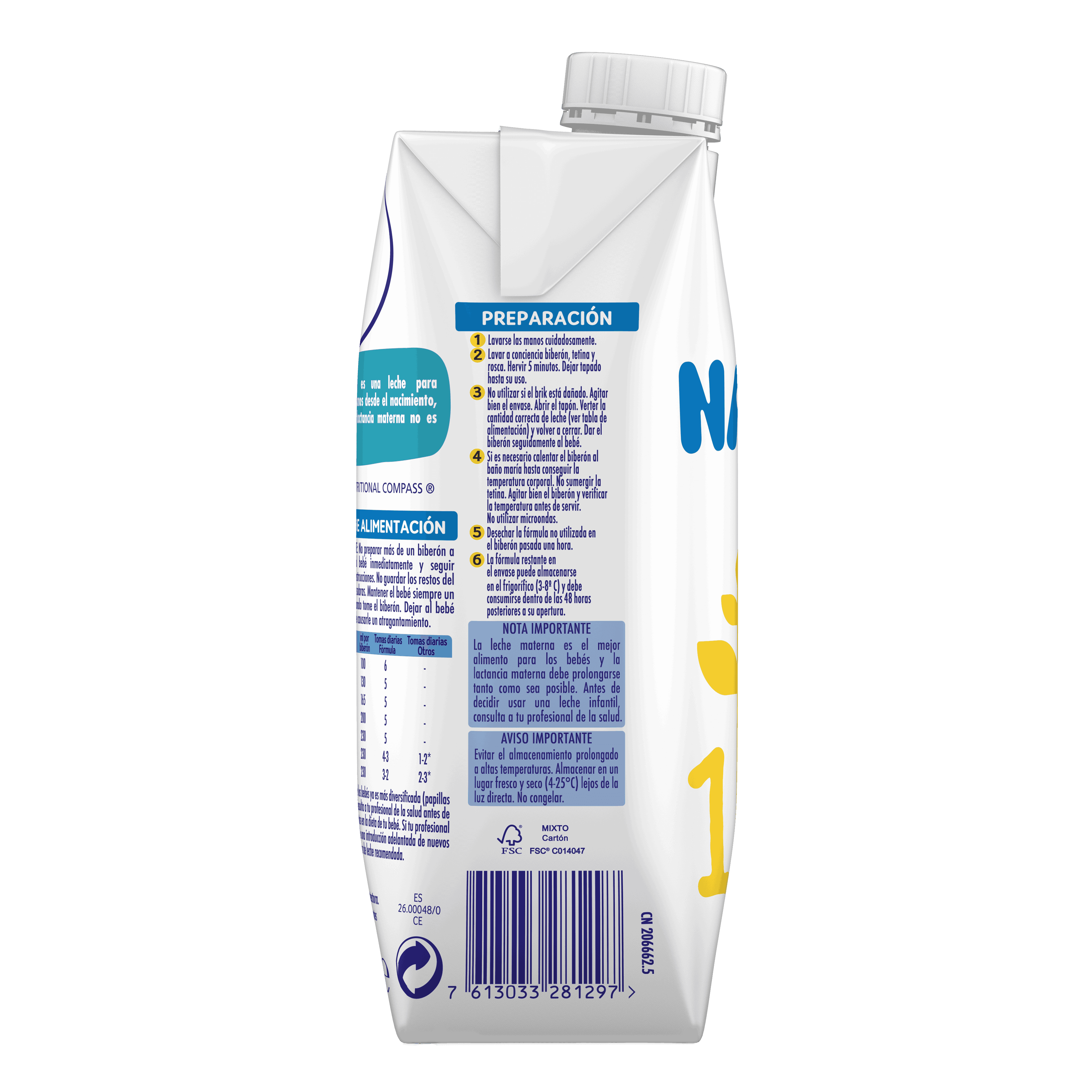 NESTLÉ NATIVA 1 Leche líquida lactantes 500 ml