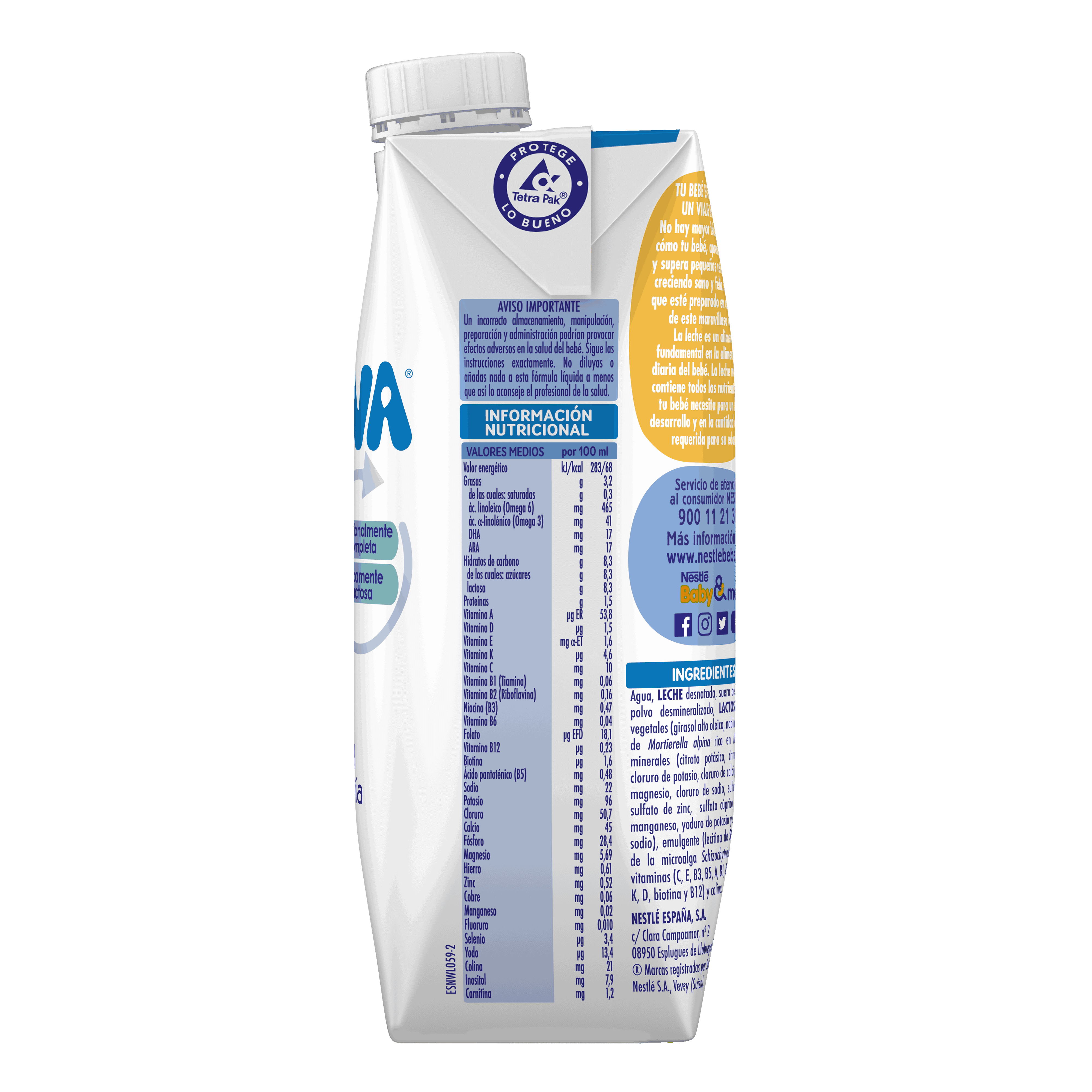 NESTLÉ NATIVA 1 Leche líquida lactantes 500 ml