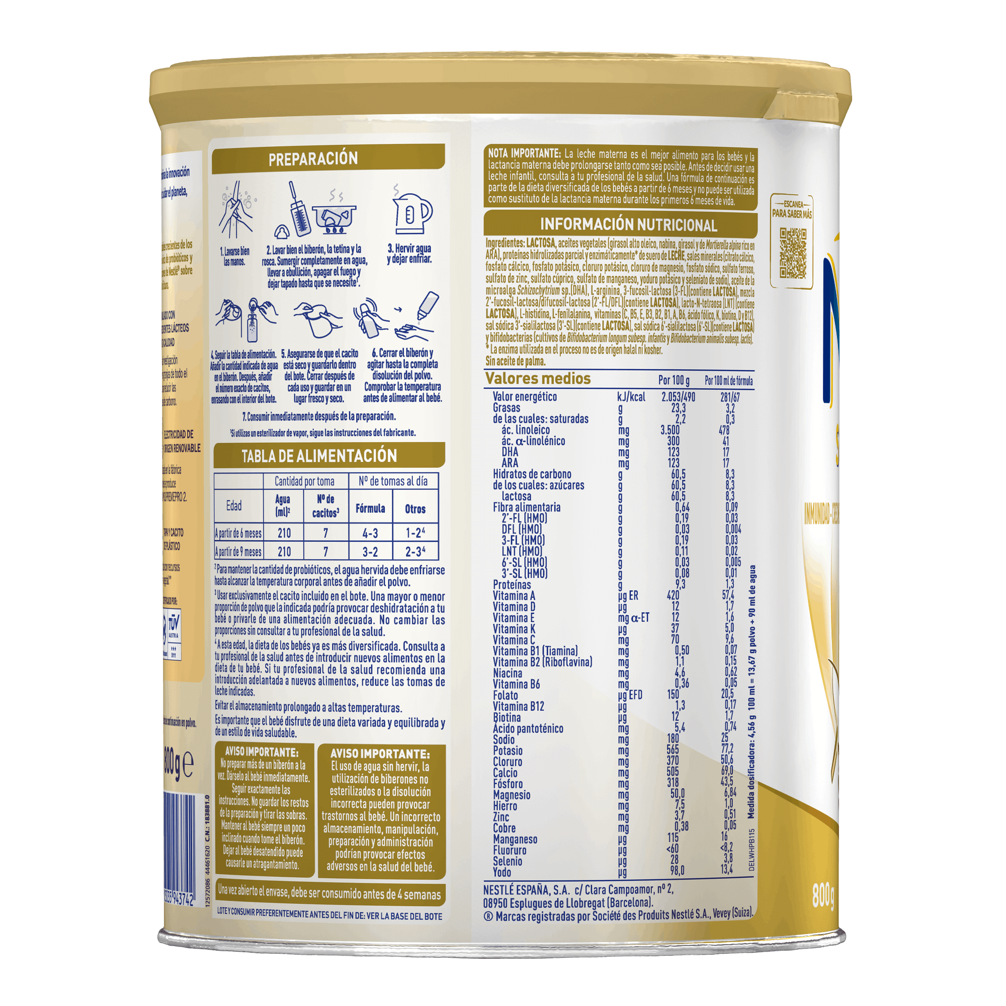 NAN® SUPREME PRO 2 Leche de continuación a partir de 6 meses