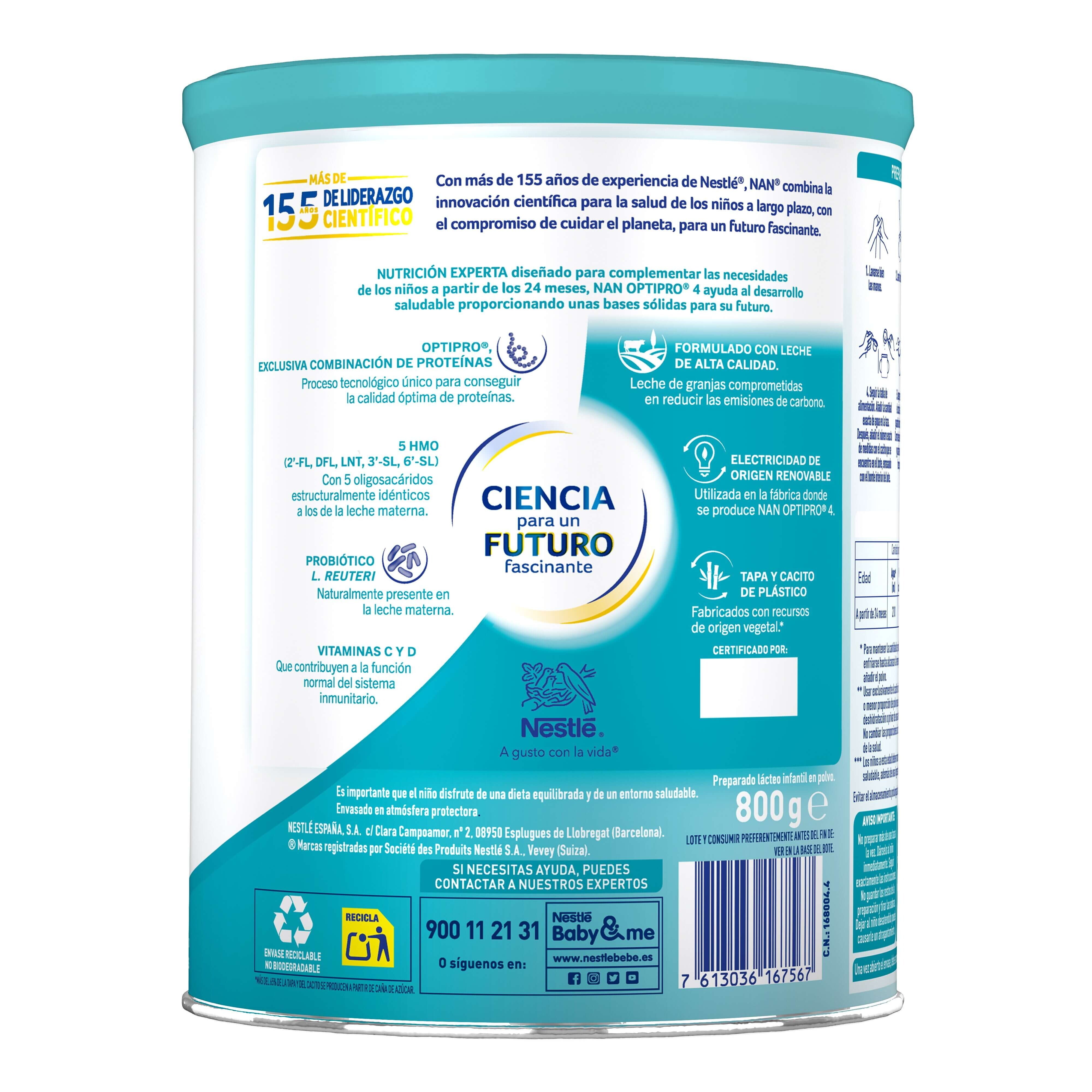 Leche de Crecimiento NAN OPTIPRO® 4: A partir de 2 años