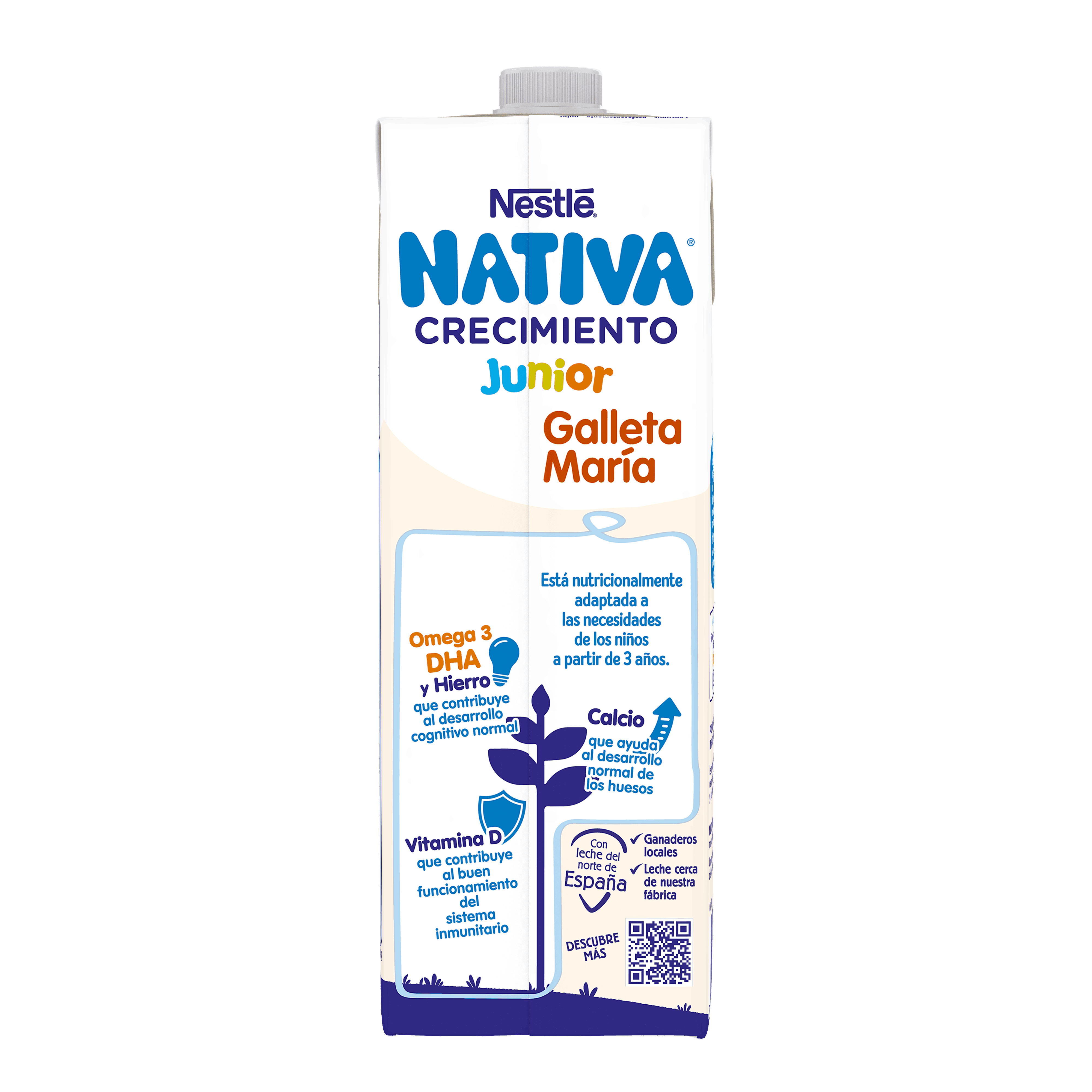 Nestlé Nativa Crecimiento 3 Galleta María 180ml x3 (Pack de 8)