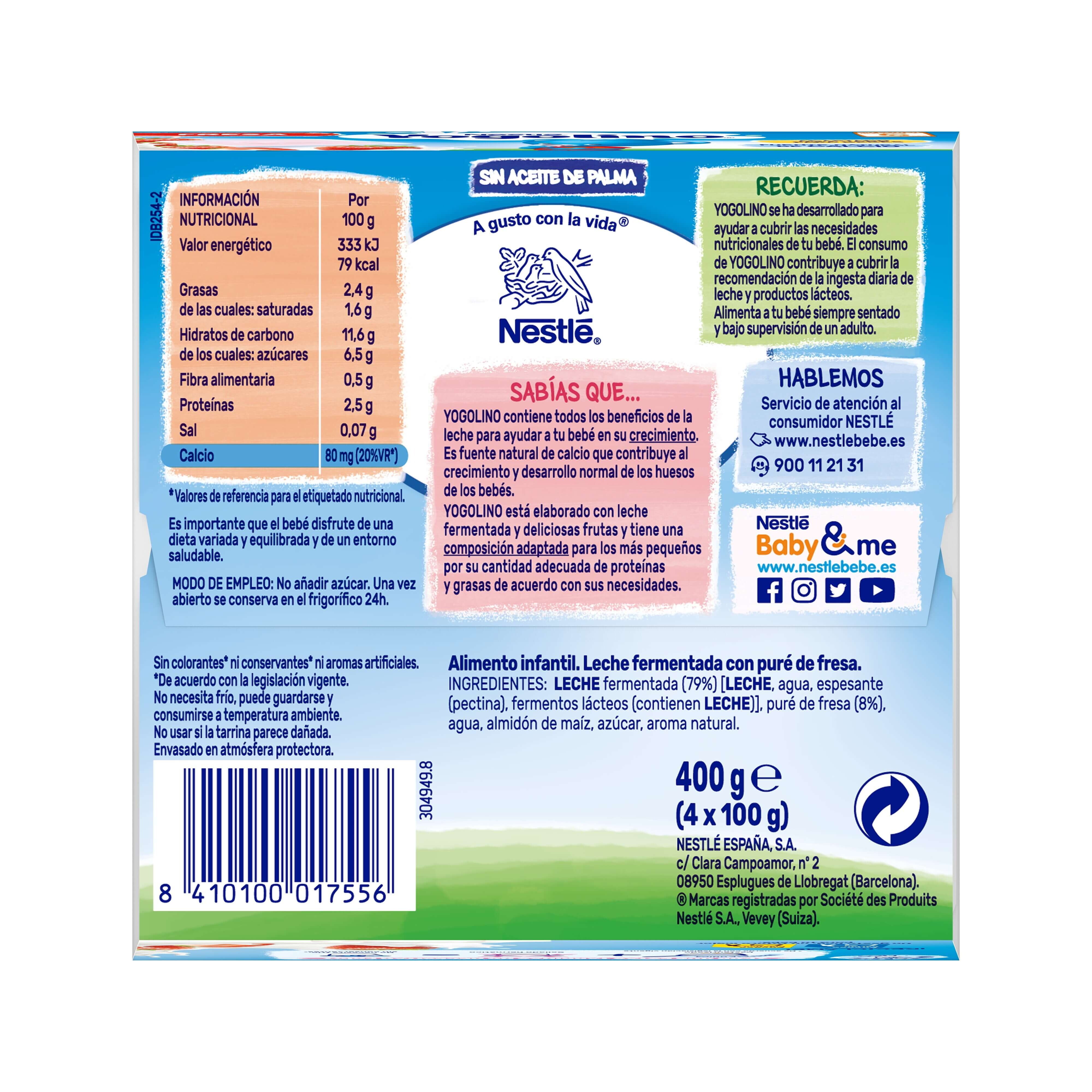 Tarrina de lácteo YOGOLINO Fresa