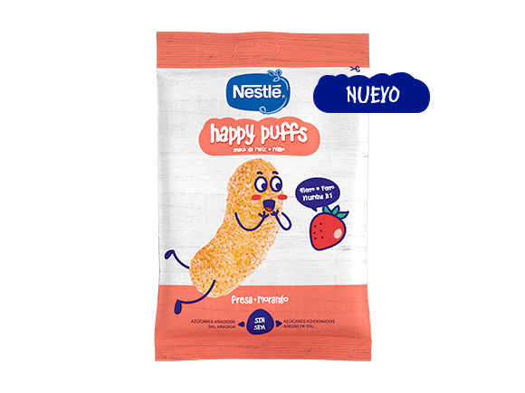 Snacks NESTLÉ Happy Puffs Maíz Fresa 