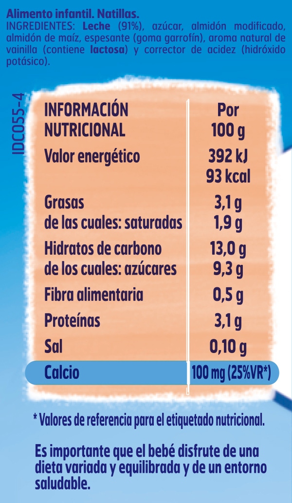 Tabla nutricional YOGOLINO Natillas