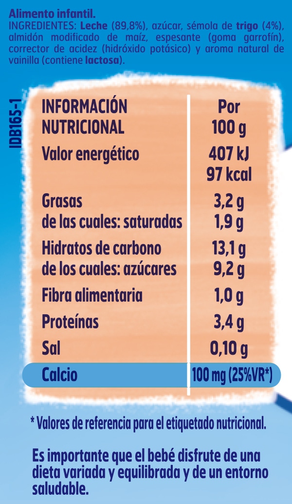 Tabla nutricional YOGOLINO con Cereales