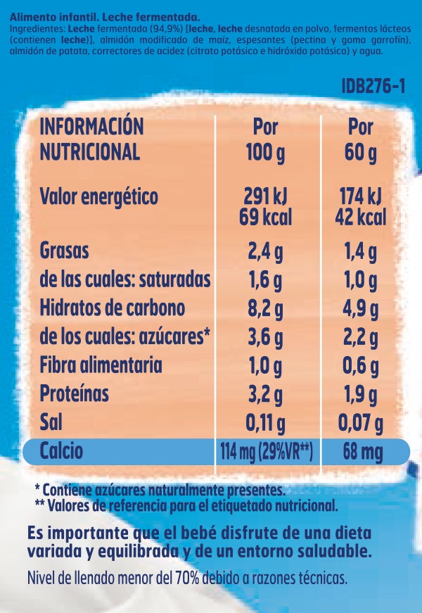 Tabla nutricional YOGOLINO Mini Natural