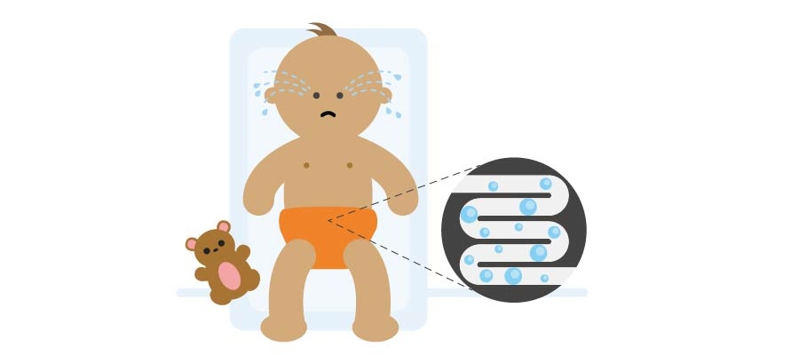 Salud del bebé - ilustración intestino