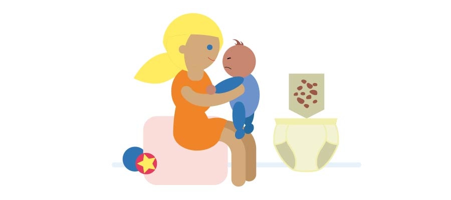 Salud del bebé - ilustración madre y su bebé