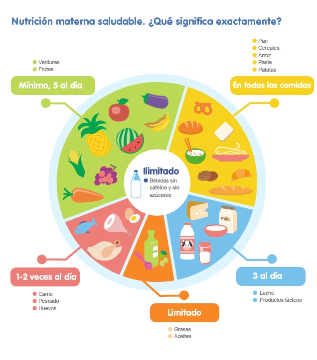 Infografía nutrición materna saludable 