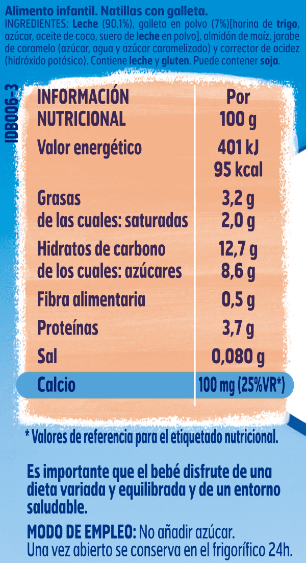 Tabla nutricional YOGOLINO Galleta para bebés