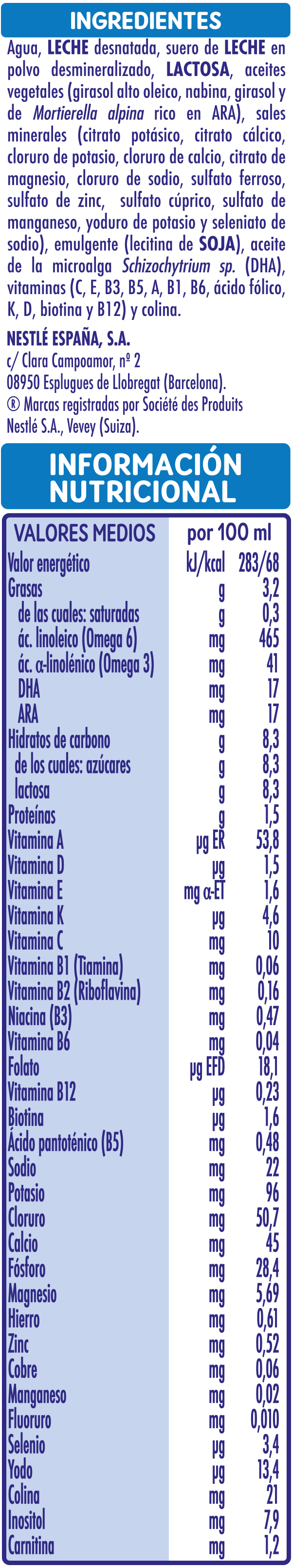 Nestlé NATIVA 1 Leche para bebés de 0 a 6 meses en polvo, fórmula