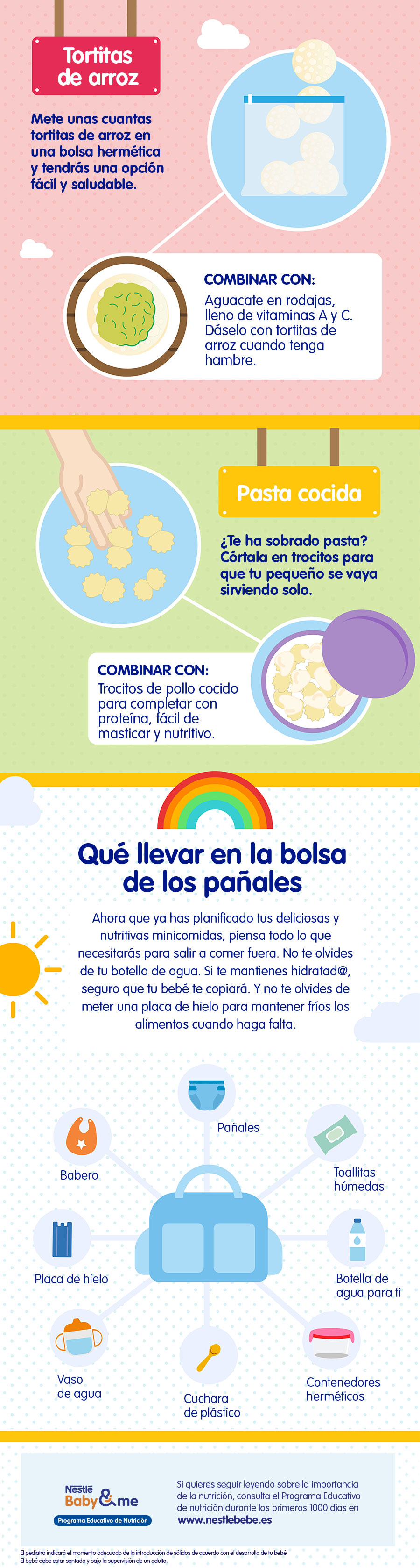 Snacks saludables para bebés, infografía
