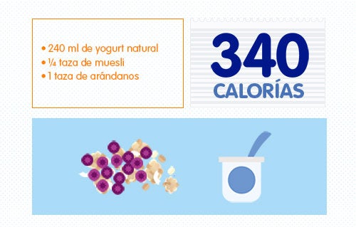 Calorías yogurt y frutas del bosque