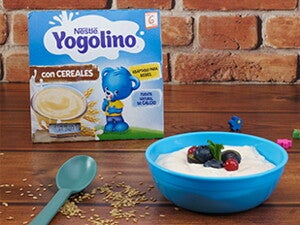 Receta para bebés de papilla de cereales con arándanos