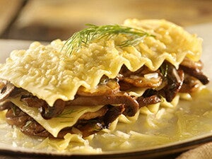 Lasaña rellena de champiñones Lasaña rellena de champiñones