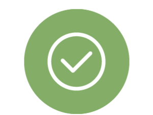 Green circular checkmark icon on transparent background