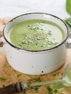 Crema de espinacas con queso de cabra Crema de espinacas con queso de cabra