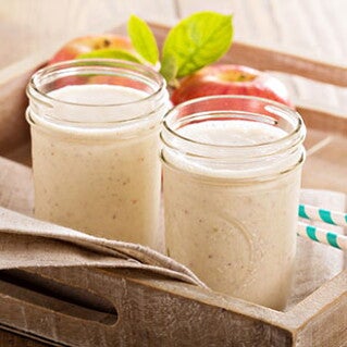 Crema de manzana, melocotón y plátano