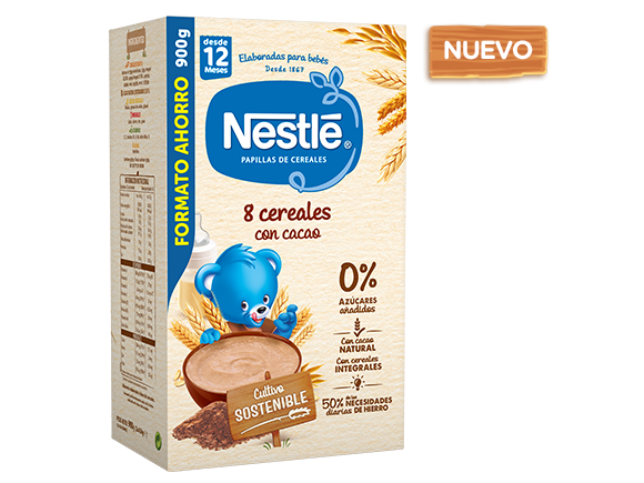 Papilla Nestlé 8 Cereales Cacao 900g Papilla Nestlé 8 Cereales Cacao 900g