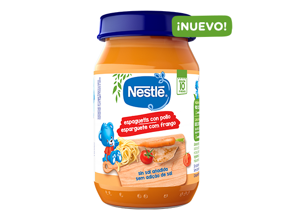 Tarrito de puré NESTLÉ Espaguetis con Pollo