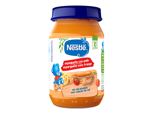Tarrito de puré NESTLÉ Espaguetis con Pollo