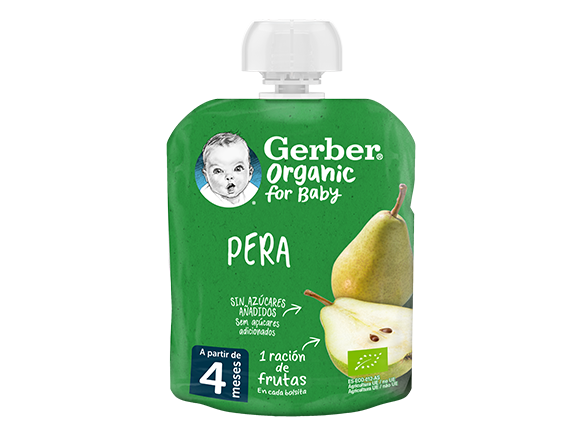 Bolsita puré de fruta para bebés GERBER Pera