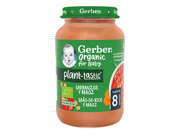 Tarrito GERBER Plant-tastic Garbanzos y Arroz