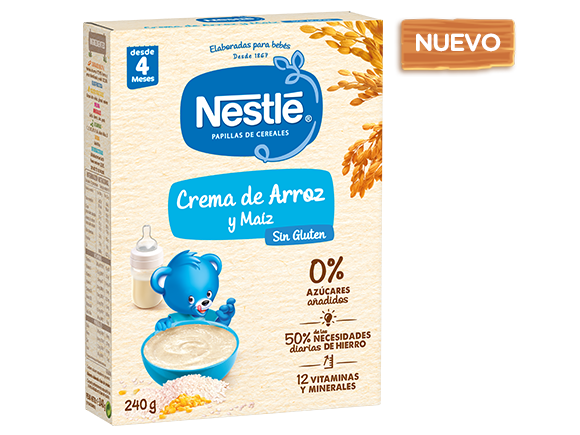 Papilla Nestlé Crema de Arroz y Maíz Sin Gluten Papilla Nestlé Crema de Arroz y Maíz Sin Gluten