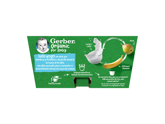 GERBER HelloYogo Pera y Plátano - lateral