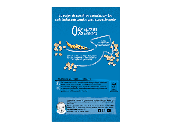 Papillas de cereales para bebés GERBER 8 Cereales 
