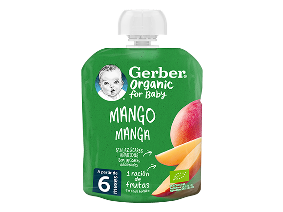 Bolsita puré de fruta GERBER Mango para bebés