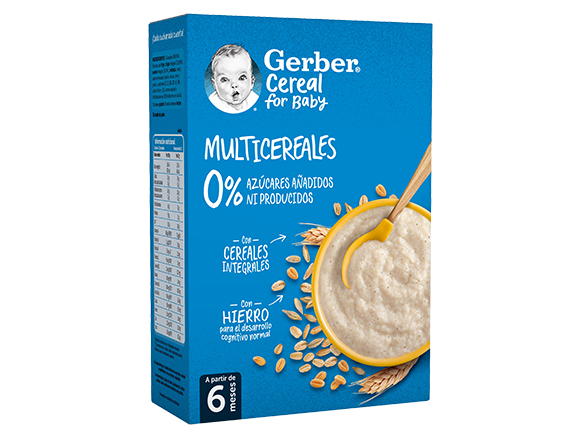 Papillas de cereales para bebés GERBER Multicereales 0% 0% 