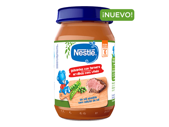 Tarrito de puré NESTLÉ Guisantes con Ternera 