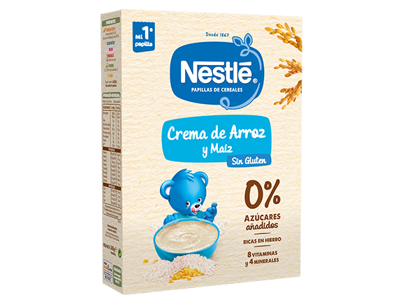 Papilla Nestlé Crema de Arroz y Maíz Sin Gluten 