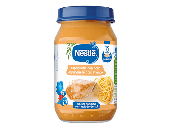 NESTLÉ Purés comida y Cena Espaguetis con pollo