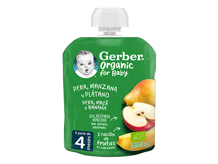 Bolsita puré de fruta para bebés GERBER Pera, Manzana y Plátano Bolsita puré de fruta para bebés GERBER Pera, Manzana y Plátano
