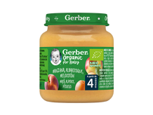 Tarrito de puré de frutas orgánico para bebés GERBER Manzana, Albaricoque y Melocotón Tarrito de puré de frutas orgánico para bebés GERBER Manzana, Albaricoque y Melocotón