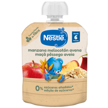 Bolsita de puré de frutas NESTLÉ Manzana, Melocotón y Avena
