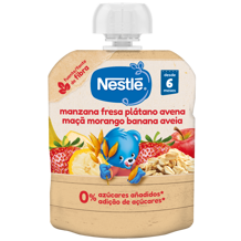 Bolsita de puré de frutas NESTLÉ Manzana, Fresa, Plátano y Avena