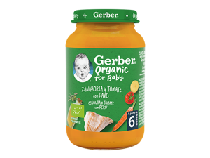 Tarrito de puré para bebés GERBER Zanahoria, Tomate y Pavo Tarrito de puré para bebés GERBER Zanahoria, Tomate y Pavo