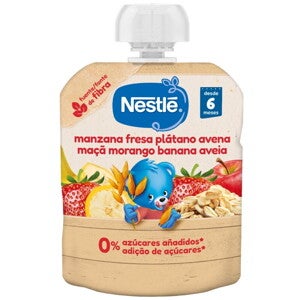 Bolsita de puré de frutas NESTLÉ Manzana, Fresa, Plátano y Avena