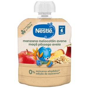 Bolsita de puré de frutas NESTLÉ Manzana, Melocotón y Avena