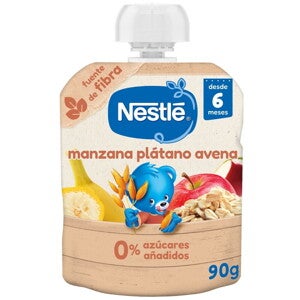 Bolsita de puré de frutas NESTLÉ Manzana, Plátano y Avena