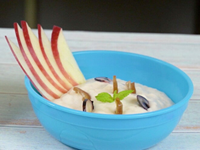 Receta para bebés de papilla de manzana con almendras y dátil Receta para bebés de papilla de manzana con almendras y dátil