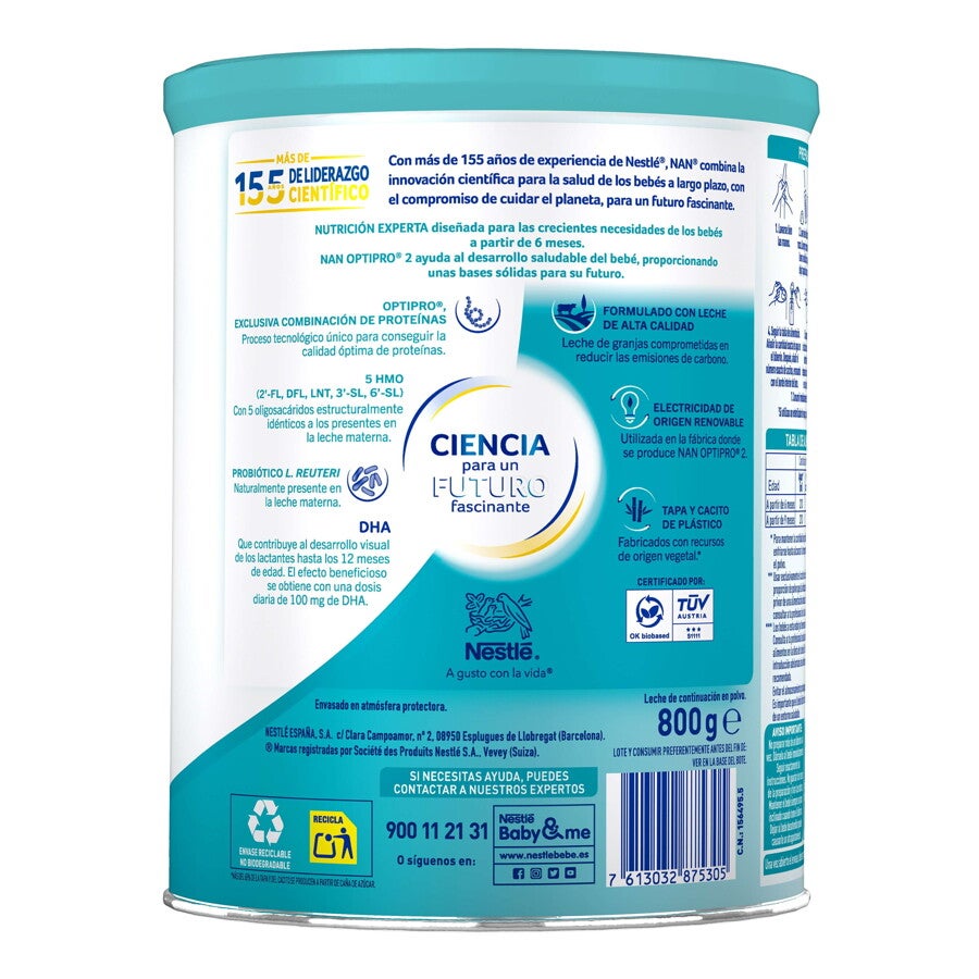 NAN OPTIPRO® 2 Leche de continuación a partir de 6 meses