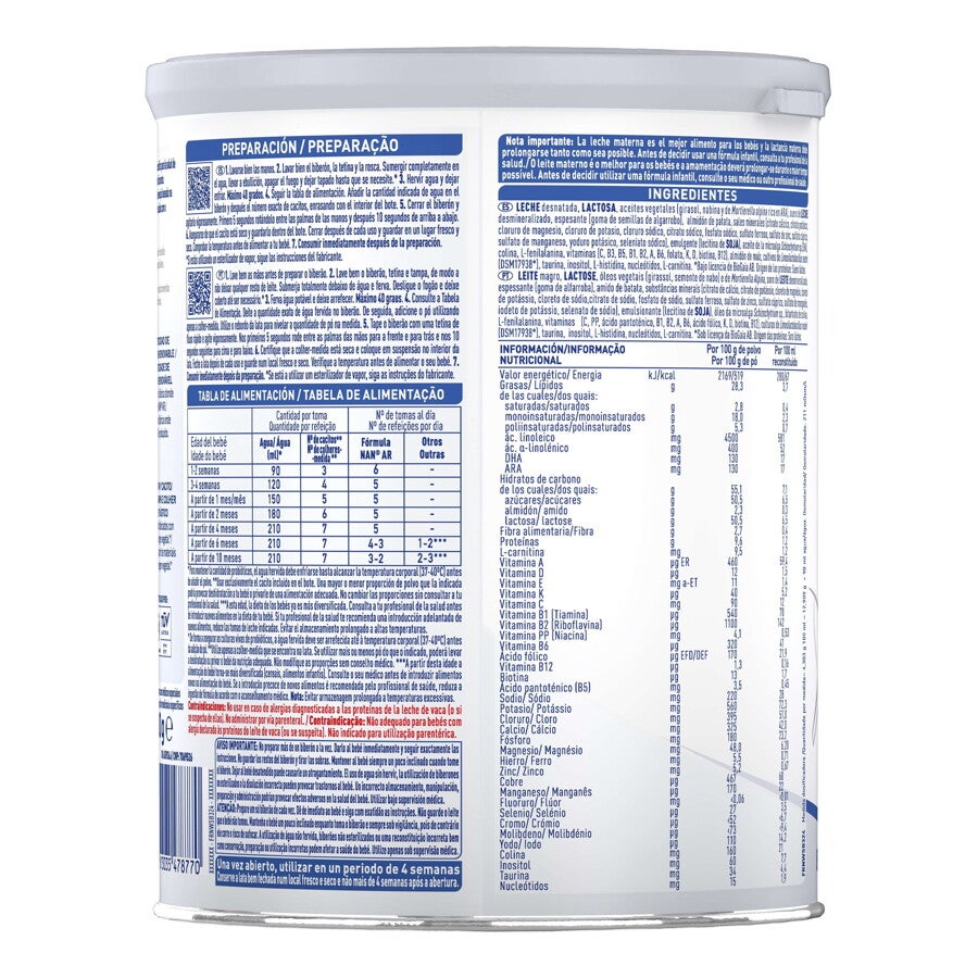 NAN A.R. Alimento para lactantes con regurgitaciones