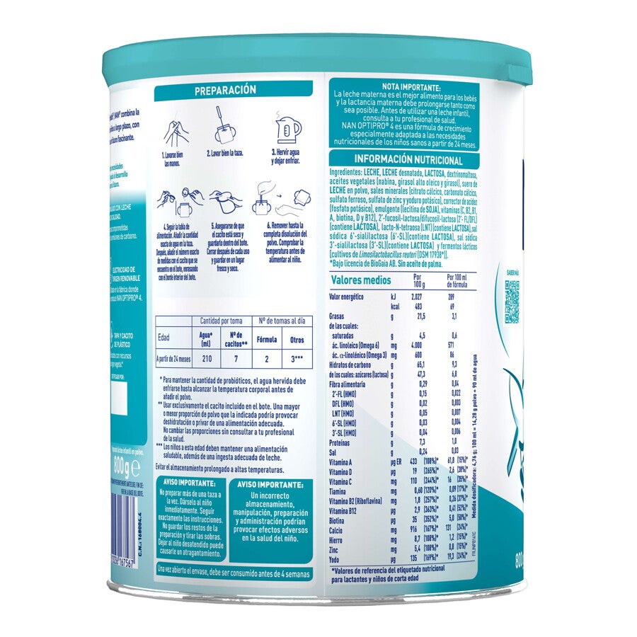 Leche de Crecimiento NAN OPTIPRO® 4: A partir de 2 años