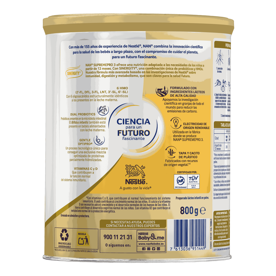 Nan Supreme PRO 3: Leche de Crecimiento para Bebés a Partir de 1 Año