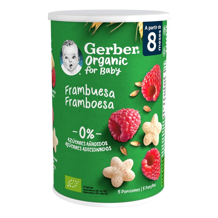 Snacks ecológicos GERBER Puffs de Trigo con Frambuesa