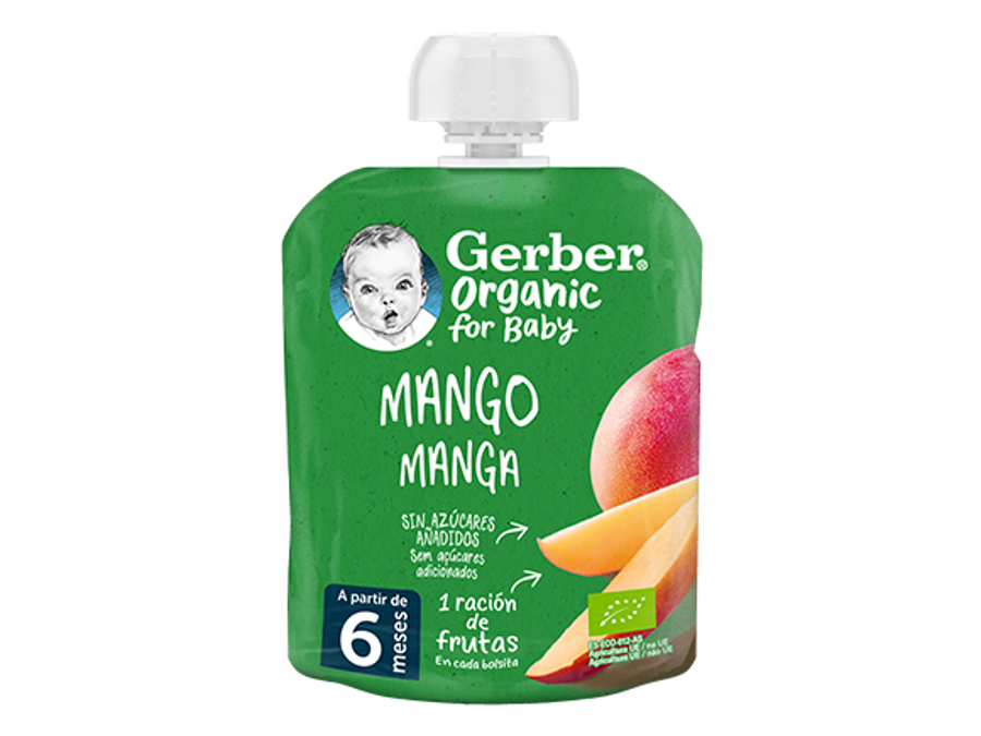 Bolsita puré de fruta GERBER Mango para bebés